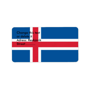 Aangepast label met vlag van IJsland