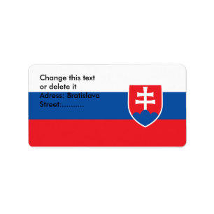 Aangepast label met vlag van Slowakije