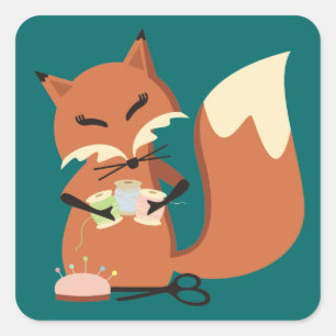 Aangepast label voor het naaien van kleuren fox gi