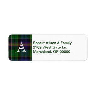Aangepast label voor Tartan spelden Aangepast adre
