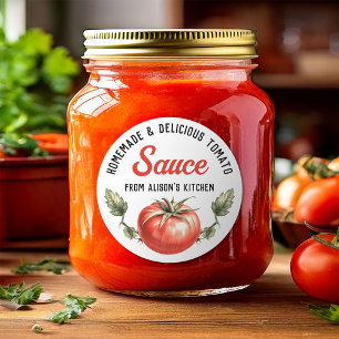Aangepast label voor zelfgemaakte tomatensaus inbl