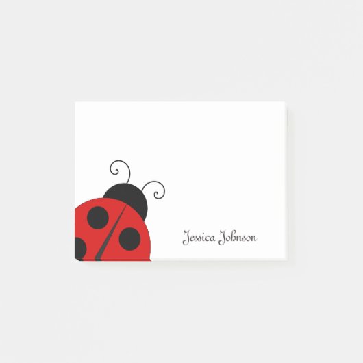 Aangepast ladybug-laptopblok post-it® notes (Voorkant)