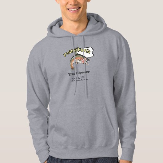 Aangepast Lake/Date Pennsylvania Trout Opener Ligh Hoodie (Voorkant)