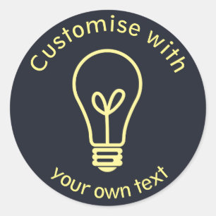 Aangepast lamppictogram ronde sticker