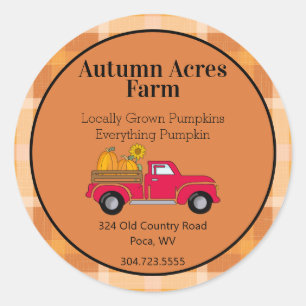 Aangepast land najaar Boerderij Herfst Business Ronde Sticker