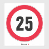 Aangepast langzaam 25 mph-snelheidslimiet vinylsti sticker (Vel)
