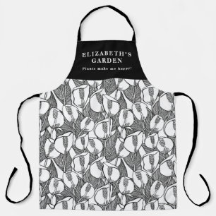 Aangepast lat voor zwart-wit Lily patroon Schort