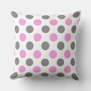 Aangepast lavender Grey Large Polka Dot Pillow Kussen