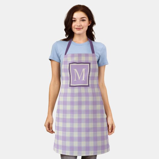 Aangepast  lavender Violet Paars Ivory Gingham Schort (Gedragen)