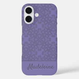 Aangepast lavenderpatroon iPhone 16 hoesje