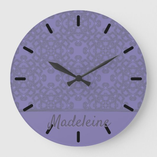 Aangepast lavenderpatroon grote klok (Voorkant)