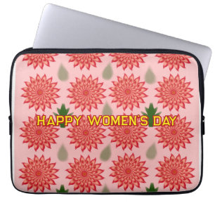 Aangepast Lentebloem Vrouwendag PatWikkellpapier Laptop Sleeve