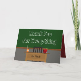 Aangepast leraar Dank u wel het alkbord Bedankkaart