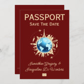 Aangepast leuk bestemmingspaspoort De datum opslaa Kaart (Voorkant / Achterkant)