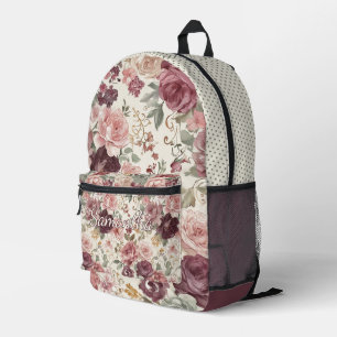 Aangepast leuk chic shabby Franse bloem kunstpatro Bedrukte Rugzak