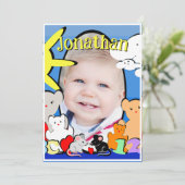 Aangepast leuk dier verjaardag bedankt (Staand voorkant)