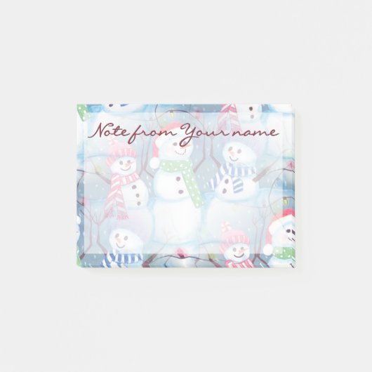 Aangepast leuk en grappig patroon van kerstmannen  post-it® notes (Voorkant)
