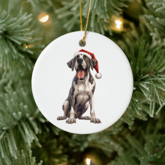 Aangepast leuk grote Dane hond Kerstmis hond Keramisch Ornament (Boom)