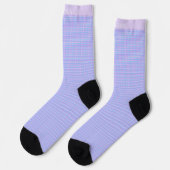 Aangepast Licht Blauw Roze Paars Geruit Patroon Sokken (Links)
