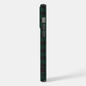 Aangepast licht donkerzwart groen geruit patroon iPhone hoesje (Linkerkant)