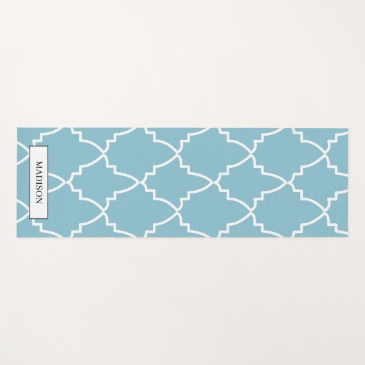 Aangepast lichtblauw Marokkaans stoppatroon Yogamat (Voorkant (horizontaal))