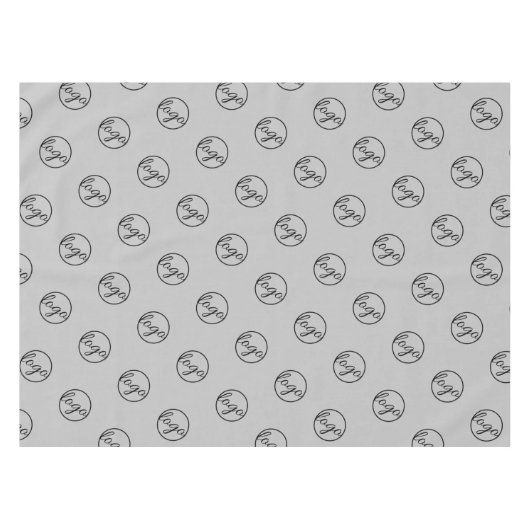 Aangepast lichtgrijs Show Logo Business Tafelkleed (Voorkant (Horizontaal))