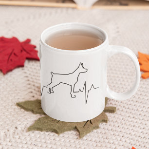 Aangepast lief Valentijnsdag thema Hartslag Hond Koffiemok