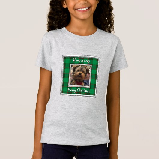 Aangepast Lijst met kerstrood en groen randje voor T-shirt (Voorkant)