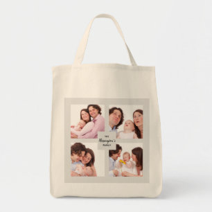 Aangepast Lijst voor fotocollage-inktpatroon met v Tote Bag