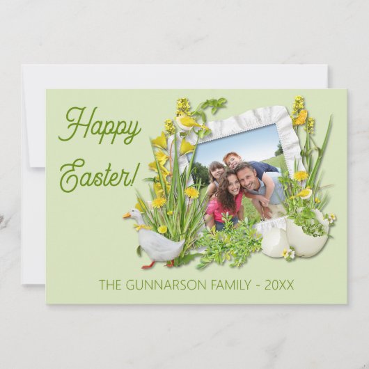Aangepast Lijst voor foto's Happy Easter Greeting Feestdagenkaart (Voorkant)