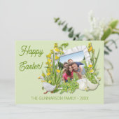 Aangepast Lijst voor foto's Happy Easter Greeting Feestdagenkaart (Staand voorkant)