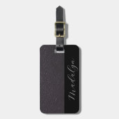 Aangepast lila Paars bladstijlscript voor kunstled Bagagelabel (Voorkant verticaal)