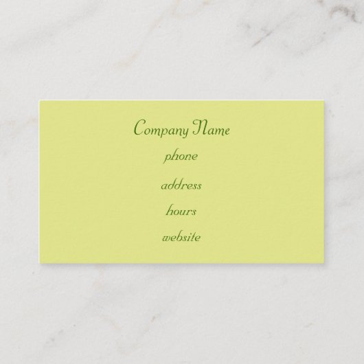 Aangepast Limoen Turquoise Visitekaartje (Achterkant)