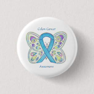 Aangepast lint voor Colon Cancer Butterfly-waarsch Ronde Button 3,2 Cm
