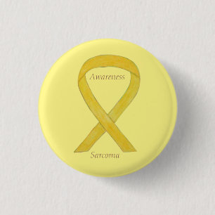 Aangepast lint voor Sarcoma Yellow Awareness Ribbo Ronde Button 3,2 Cm
