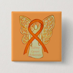 Aangepast lintje voor nierkanker Engel-bewustzijn Vierkante Button 5,1 Cm