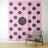 Aangepast logo achtergrond bedrijf roze stap- en h wandkleed (In situ)