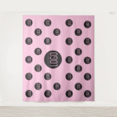 Aangepast logo achtergrond bedrijf roze stap- en h wandkleed (Voorkant)