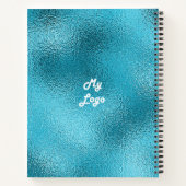 Aangepast logo afbeelding bedrijf blauw notitieboek (Achterkant)