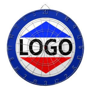 Aangepast logo-afbeelding met ronde blauwe rand dartbord