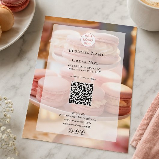Aangepast logo bakkerij foto QR-code Flyer