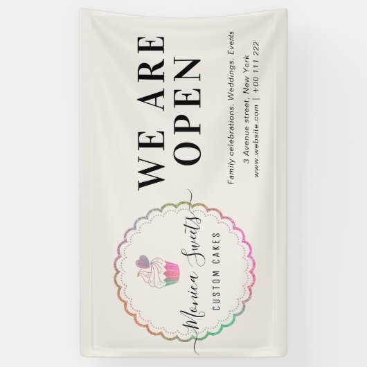 aangepast logo banketbakkerswinkelbanner spandoek (Verticaal)