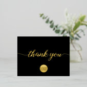 Aangepast logo Bedankt Script Klantwaardering Folie Uitnodiging Briefkaart (Staand Voorkant)