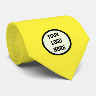 Aangepast logo bedrijf geel zakelijk bedrijf stropdas