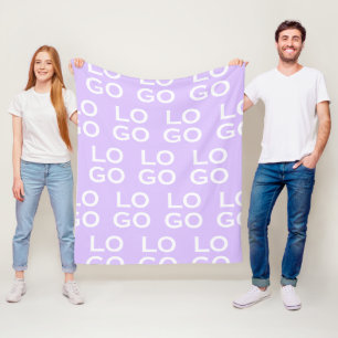 Aangepast logo Bedrijf of onderneming op lavendel Fleece Deken