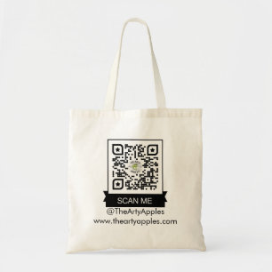 aangepast logo bedrijf QR-code shopping Tote Bag
