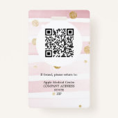 aangepast logo bedrijfspersoneel Fotoroze glitter- Badge (Achterkant)