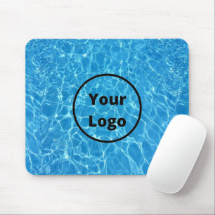 Aangepast logo blauw water getextureerd muismat