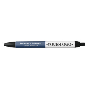 Aangepast logo blauw zwarte inkt pen