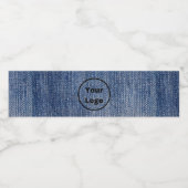 Aangepast logo blauwe denimprint waterfles etiket (Enkel label)